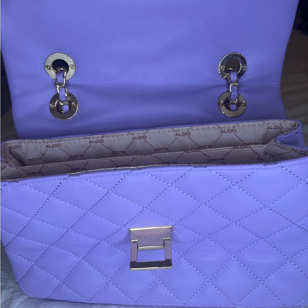 Aldo Lilac Quilted Chain Shoulder Bag - Picture 2 of 5